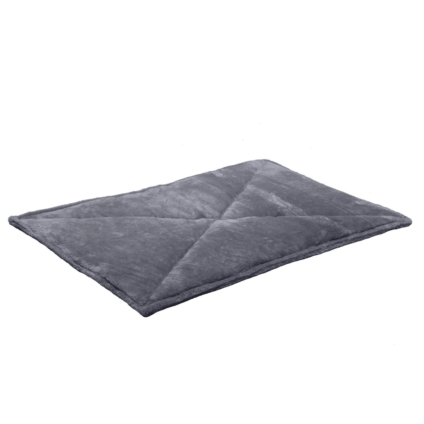 Furhaven ThermaNAP Self-Warming Cat Bed for Indoor Cats & Small Dogs, Washable & Reflects Body Heat - Quilted Faux Fur Reflective Bed Mat - Gray, Small