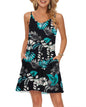 MISFAY Women's Summer Spaghetti Strap Casual Swing Tank Beach Cover Up Dress with Pockets