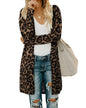 OUGES Women's Open Front Cardigan Shirt with Pockets Long Sleeve Lightweight Coat