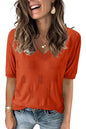 Arach&Cloz Women's Tops 2025 Spring Summer Short Sleeve Sweater Fashion Trendy Dressy Casual Outfit Versatile Knit Blouse