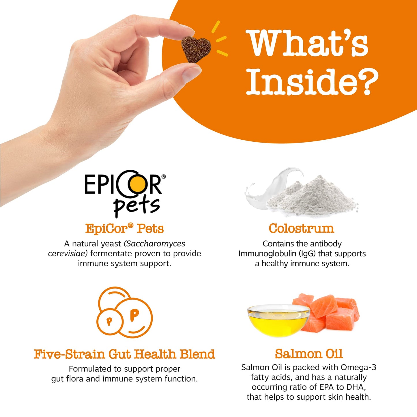 Suplemento inmune a las alergias para perros - Con Omega 3 Aceite de salmón salvaje de Alaska y EpiCor + Prebióticos y probióticos digestivos - Alergias estacionales + Anti picor y puntos calientes Apoyo a la piel - 90 masticables Golosinas