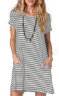Alaster Women’s Casual Summer T Shirt Dress Loose Short Sleeve Tunic Dress with Pocket for Women