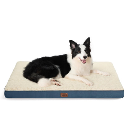 Bedsure Dog Bed for Large Dogs - Orthopedic Waterproof Puppy Beds with Removable Washable Cover, Egg Crate Foam Pet Mat, Suitable for Pet Up to 65 lbs