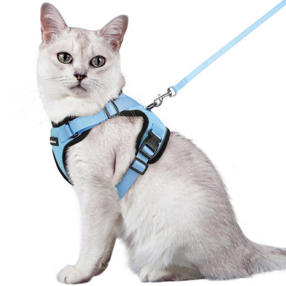 rabbitgoo Cat Harness and Leash for Walking, Escape Proof Soft Adjustable Vest Harnesses for Cats, Easy Control Breathable Reflective Strips Jacket, Black, XS