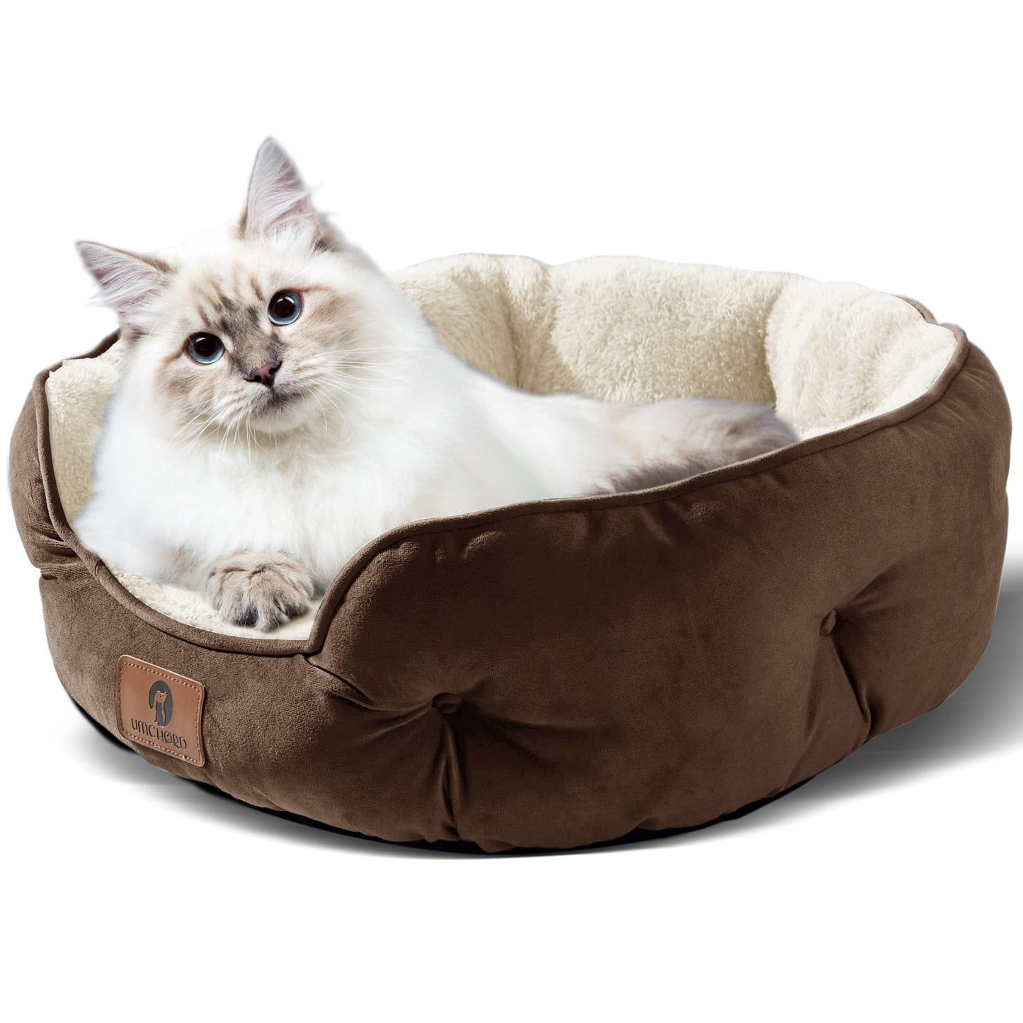 Asvin Small Dog Bed for Small Dogs, Cat Beds for Indoor Cats, Pet Bed for Puppy and Kitty, Extra Soft & Machine Washable with Anti-Slip & Water-Resistant Oxford Bottom, Grey, 20 inches