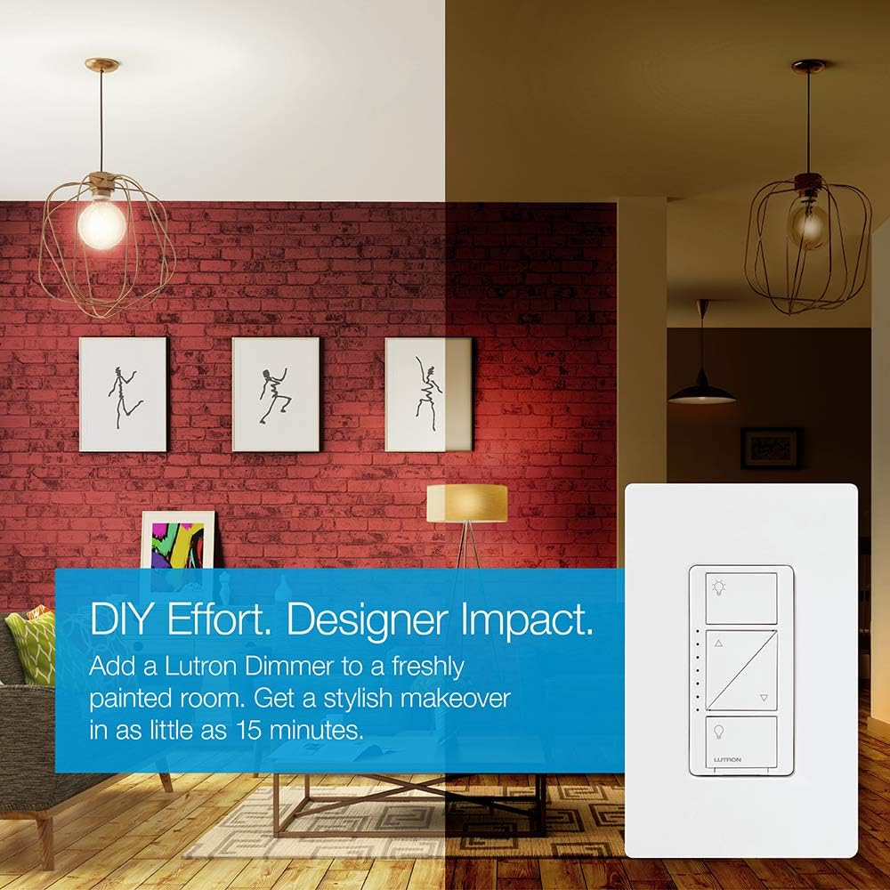 Lutron Caseta Smart Lighting Kit w/ Hub, 2 Original Dimmer Switches, 2 Remotes & More for LED Light Bulbs, Works w/ Alexa, Apple Homekit, Google Home, No Neutral Req, Single-Pole/3-Way, P-BDG-PKG2W