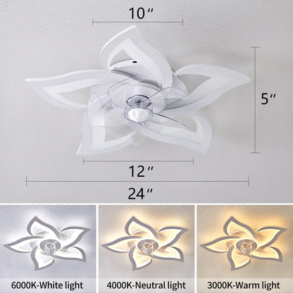 Ceiling Fan with Lights Remote Control, 24" Black, 6 Speeds 3 Light Color Low Profile Flush Mount Ceiling Fan for Kitchen Bedroom