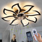 Ceiling Fan with Lights Remote Control, 24" Black, 6 Speeds 3 Light Color Low Profile Flush Mount Ceiling Fan for Kitchen Bedroom