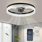 20‘’ Ceiling Fan with Light, Upgraded Low Profile Fan, Flush Mount Ceiling Fan, 6 Speeds, Dimmable LED, App & Remote Control, Quiet DC Motor, for Bedroom, Living Room, F115 White