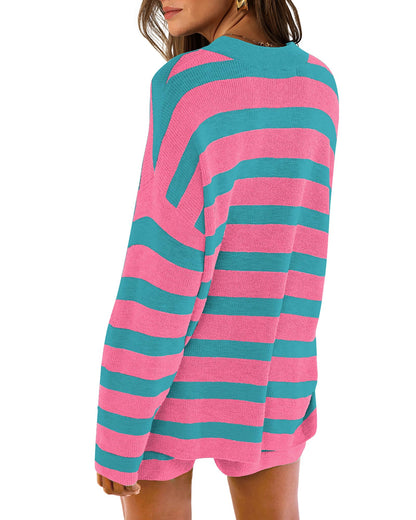 XIEERDUO Womens Sweater Sets 2 Piece Outfits Shorts Athleisure Lounge Wear Fall Fashion 2024