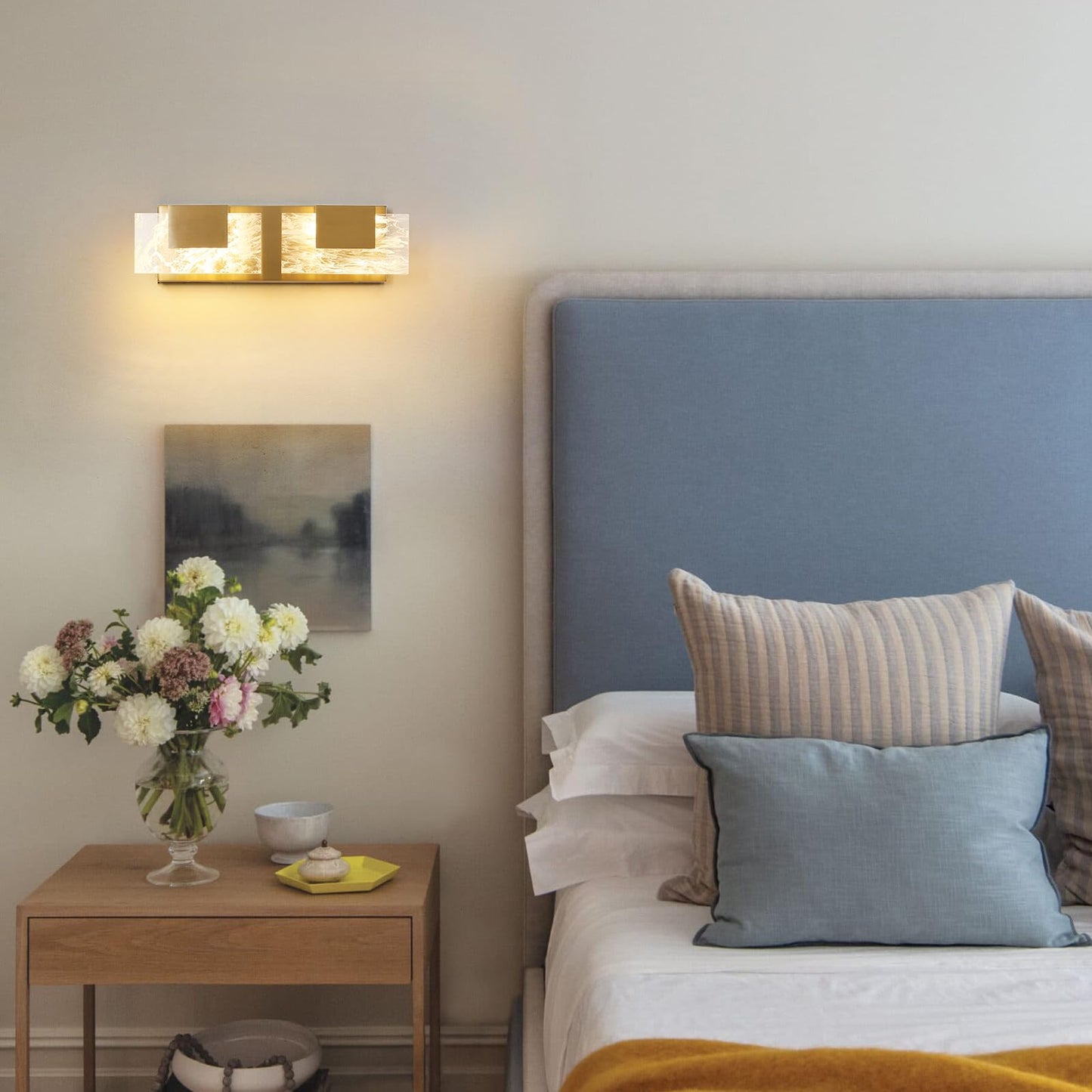 LED Bathroom Vanity Light: 24 inch Brushed Gold Acrylic Modern Lighting Fixtures - 3 Lights Contemporary Smoke Design Wall Lights Fixture Over Mirror 3000K