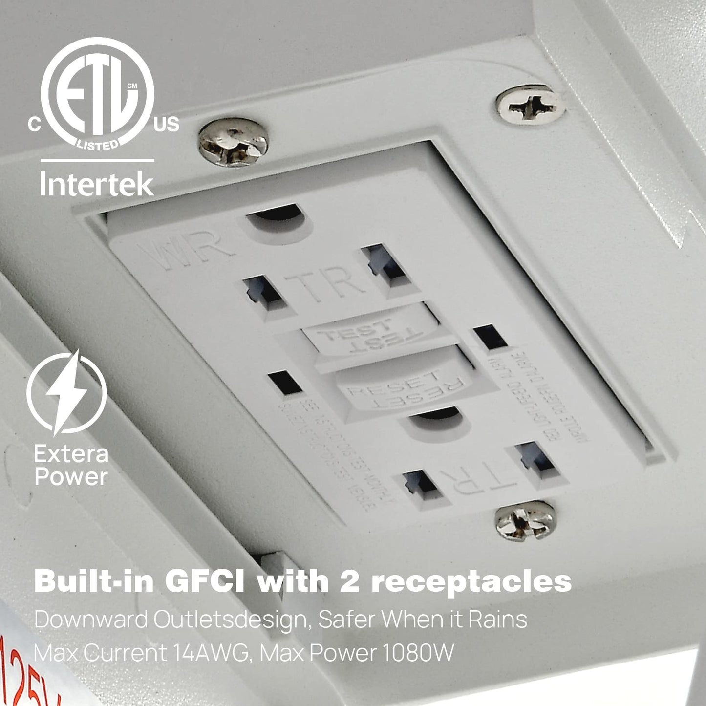 Dusk to Dawn Porch Lights with GFCI Outlets Waterproof Outdoor Wall Lights Exterior Lighting Fixtures Modern Outside Lights Wall Mount for House Patio Garage,Black,11.8''H,1PC