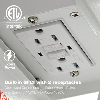 Dusk to Dawn Porch Lights with GFCI Outlets Waterproof Outdoor Wall Lights Exterior Lighting Fixtures Modern Outside Lights Wall Mount for House Patio Garage,Black,11.8''H,1PC