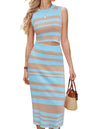 Arach&Cloz Women's Two Piece Sets 2025 Bodycon Dresses Summer Outfits Tank Top and Midi Skirt Suits Sweater