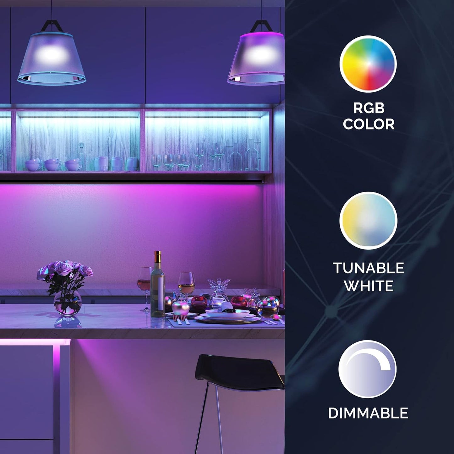 Satco S11256 Starfish BR30 WiFi Smart LED Light Bulb, Works with Siri, Alexa, Google Assistant, SmartThings, 9.5 Watt, 120 Volt, 800 Lumens, Color Changing & Tunable White, 2-Pack