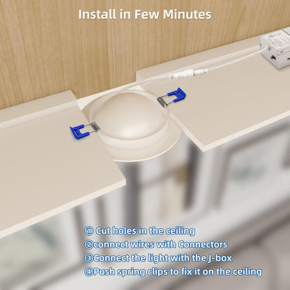 HONZIN 4 Pack 4 Inch Gimbal Recessed Lighting, 360° & 90° Adjustable Canless Downlight - 9W LED 750LM High Brightness, 5CCT 2700K-5000K Selectable, ETL/FCC & IC Rated, CRI90+ Dimmable