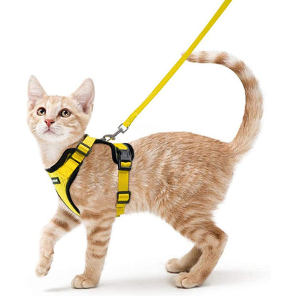 rabbitgoo Cat Harness and Leash for Walking, Escape Proof Soft Adjustable Vest Harnesses for Cats, Easy Control Breathable Reflective Strips Jacket, Black, XS