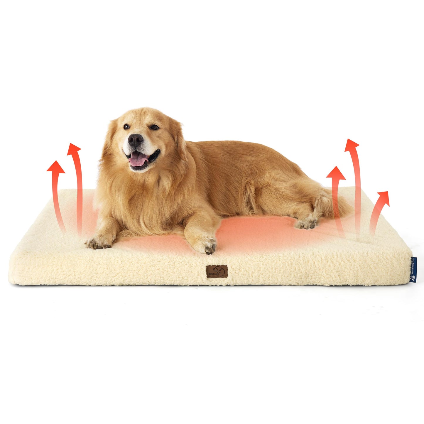 Bedsure Dog Bed for Large Dogs - Orthopedic Waterproof Puppy Beds with Removable Washable Cover, Egg Crate Foam Pet Mat, Suitable for Pet Up to 65 lbs