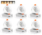 Cloudy Bay Eyeball 5 Color 4 inch Gimbal LED Recessed Light with Junction Box,9.5W CRI90+ 2700K/3000K/3500K/4000K/5000K Selectable,Dimmable Canless Ceiling Spot Light,Damp Location,Black,Pack of 6