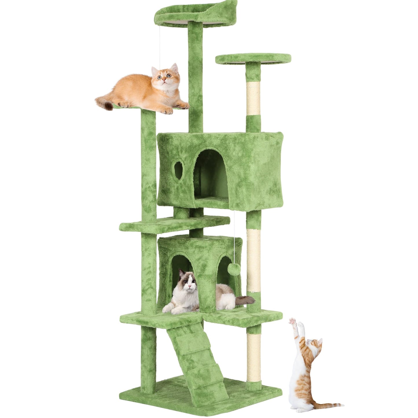 BestPet 54in Cat Tree Tower for Indoor Cats,Multi-Level Furniture Activity Center with Scratching Posts Stand House Condo Funny Toys Kittens Pet Play House,Dark Gray
