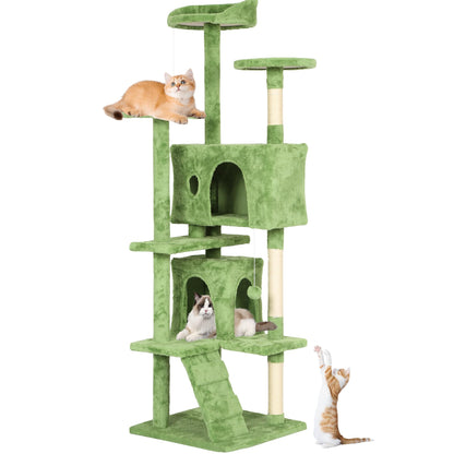 BestPet 54in Cat Tree Tower for Indoor Cats,Multi-Level Furniture Activity Center with Scratching Posts Stand House Condo Funny Toys Kittens Pet Play House,Dark Gray