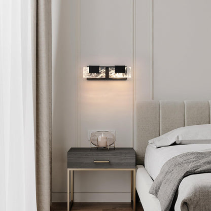 LED Bathroom Vanity Light: 24 inch Brushed Gold Acrylic Modern Lighting Fixtures - 3 Lights Contemporary Smoke Design Wall Lights Fixture Over Mirror 3000K