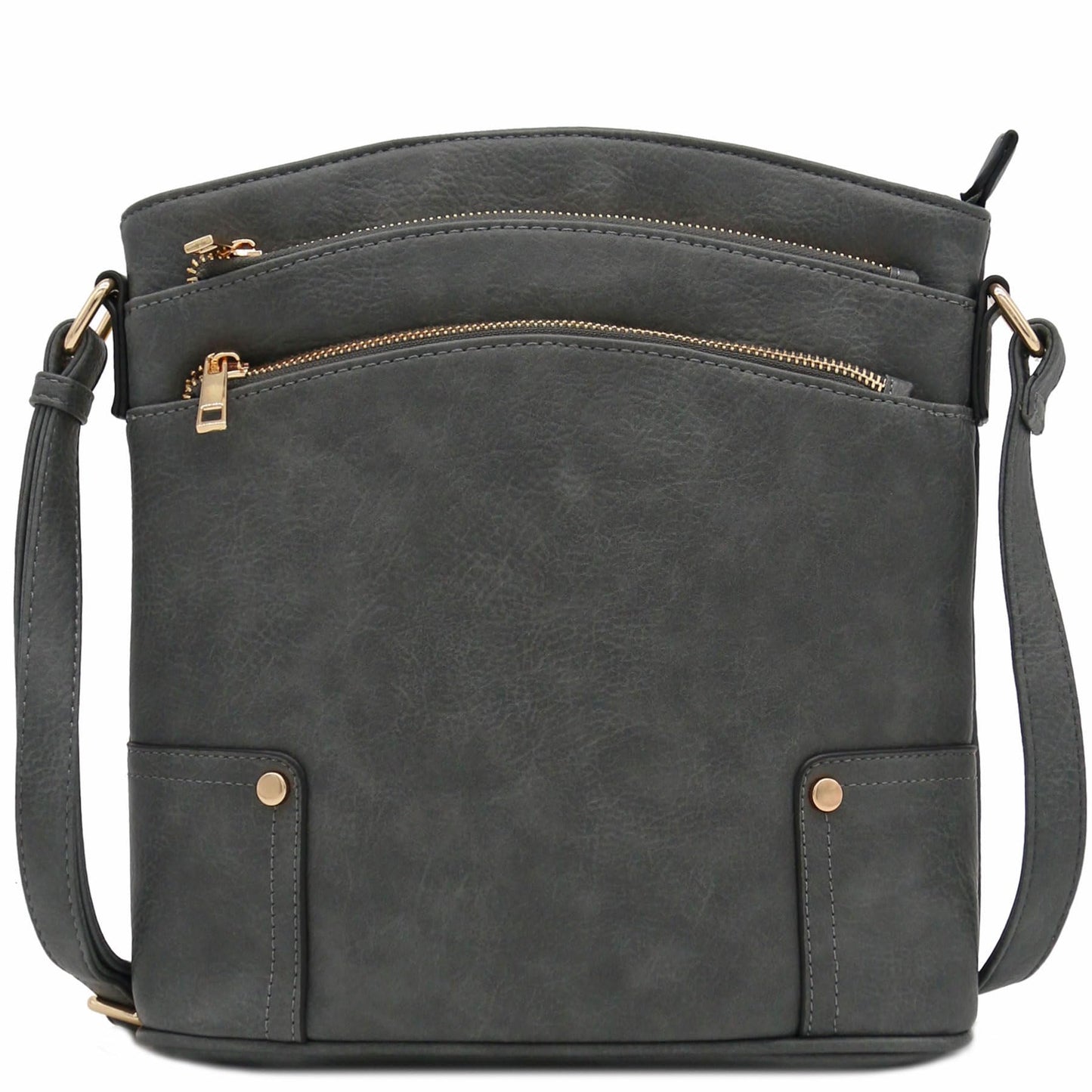 ALYSSA Triple Zip Pocket Large Crossbody Bag