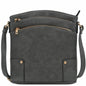 ALYSSA Triple Zip Pocket Large Crossbody Bag