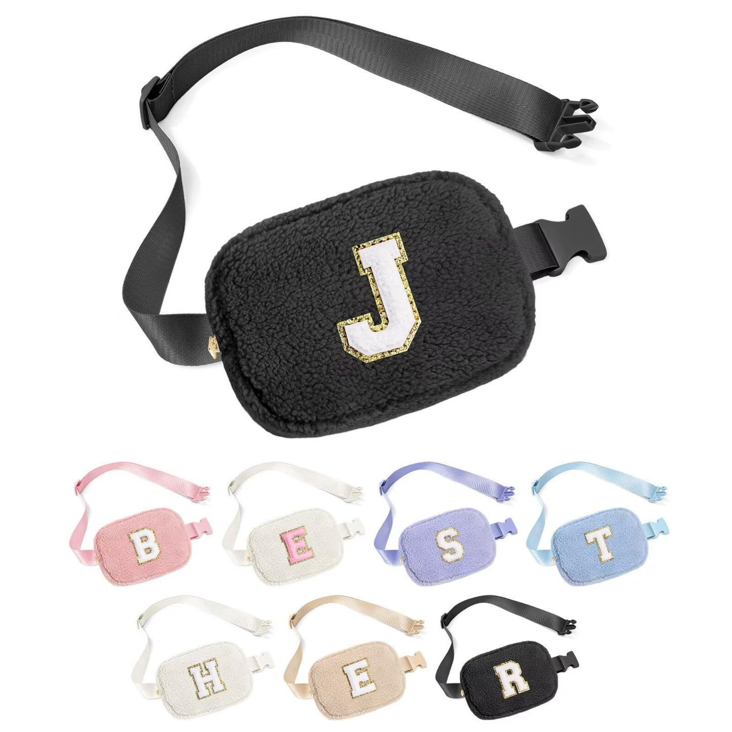 YOOLIFE Easter Gifts for Girls Kids Basket Stuffers - Birthday Gifts for Girls Daughter Sister Friends, Initial Crossbody Bag Belt Bag Fanny Pack for Women, Pink A