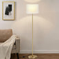 Modern Floor Lamp Simple Design with White Shade, Foot Pedal Switch, 60" Small Tall Lamps for Living Room Bedroom Office Dining Room Kitchen, Black Pole Lamp(Without Bulb)