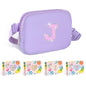 COSHAYSOO Pink Belt Bag Small Waist Fanny Pack Mini Crossbody Purse with Initial Preppy Letter Patch for Teen Girl Women Workout, Cross Body Chest Pouch Trending Birthday Gift Idea (S)