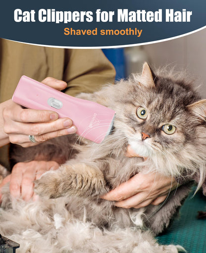 oneisall Pet Clipper for Cat Matted Hair, Pet Shaver for Cats Quiet Pet Hair Clippers Cordless Cat Clippers for Matted Hair Cat Clippers for Long Hair(Standard Blade)