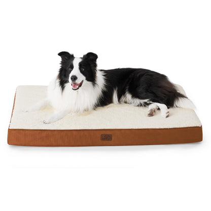 Bedsure Dog Bed for Large Dogs - Orthopedic Waterproof Puppy Beds with Removable Washable Cover, Egg Crate Foam Pet Mat, Suitable for Pet Up to 65 lbs
