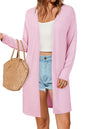 OUGES Women's Open Front Cardigan Shirt with Pockets Long Sleeve Lightweight Coat