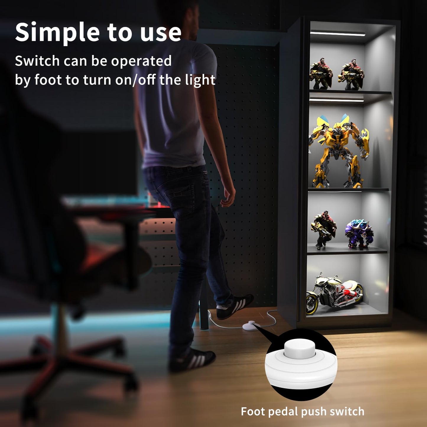 ASOKO Under Cabinet Led Light Plug in, Dimmable Daylight White 4500K, 3 Pack 12 inch Linkable Led Under Counter Lights for Kitchen, Shelf, Workbench, Cupboard, ETL Listed Plug 24V, UNO-LK 4500K