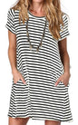 Alaster Women’s Casual Summer T Shirt Dress Loose Short Sleeve Tunic Dress with Pocket for Women