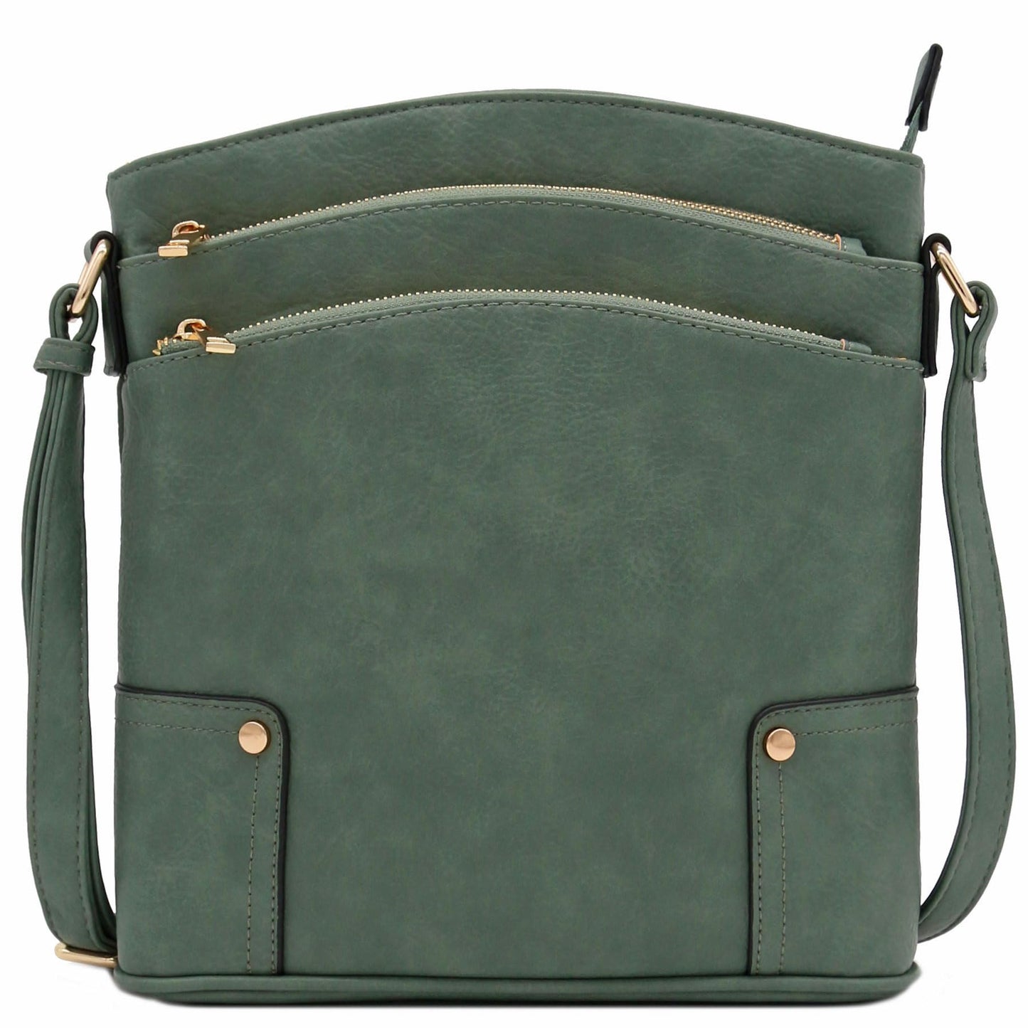 ALYSSA Triple Zip Pocket Large Crossbody Bag