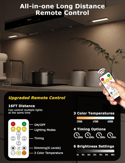 12" Thin Motion-Activated Under Cabinet Lighting, Aluminum Alloy Under Counter Lights for Kitchen, 3-Color-Temps Magnetic Closet Lights, Rechargeable Motion Sensor Light Indoor (4Pack, Silver)