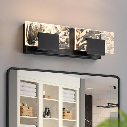 LED Bathroom Vanity Light: 24 inch Brushed Gold Acrylic Modern Lighting Fixtures - 3 Lights Contemporary Smoke Design Wall Lights Fixture Over Mirror 3000K