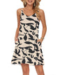 MISFAY Women's Summer Spaghetti Strap Casual Swing Tank Beach Cover Up Dress with Pockets