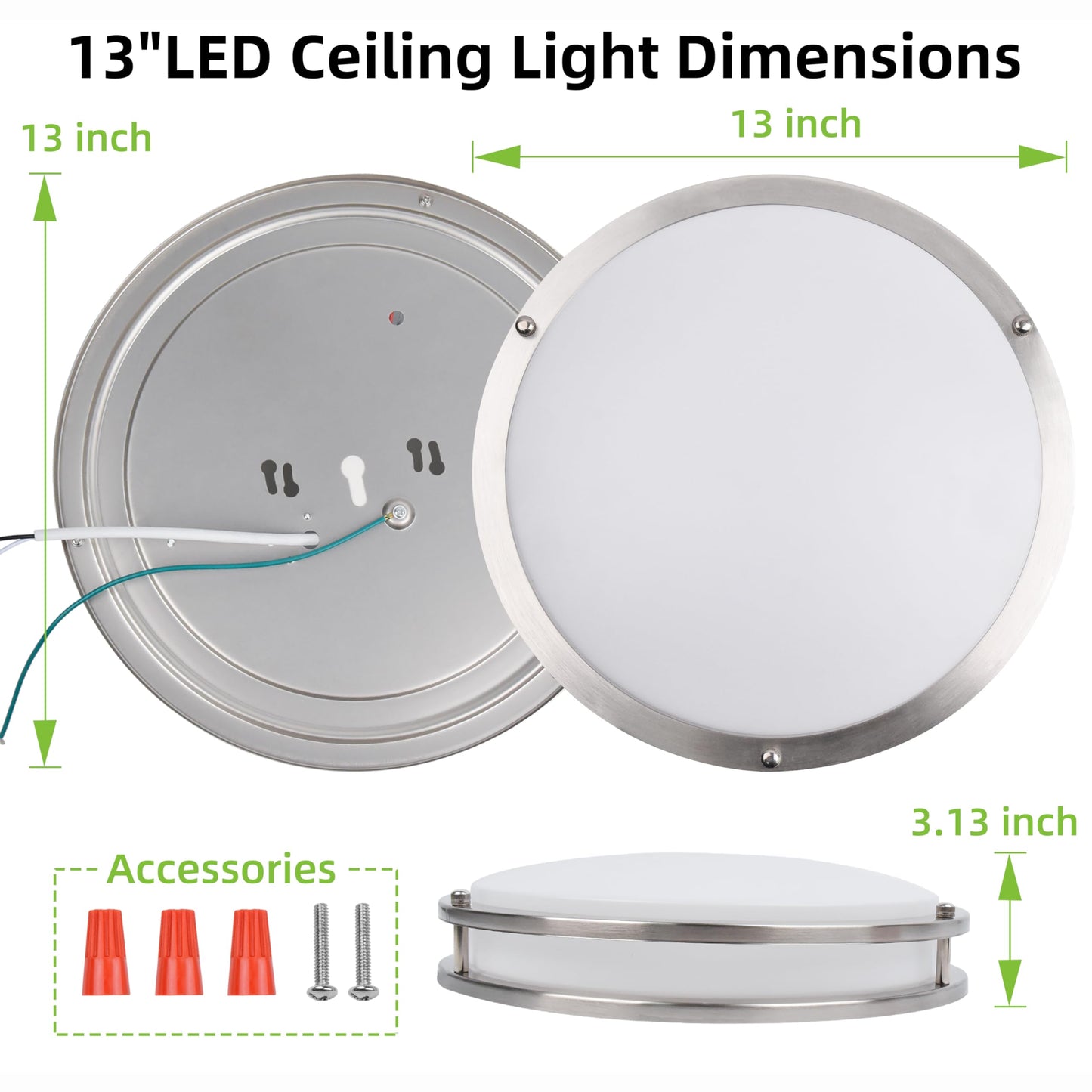 13 inch Flush Mount LED Ceiling Light Fixture, 2700K/3000K/3500K/4000K/5000K Adjustable Ceiling Lights, Oil Rubbed Bronze Saturn Dimmable Lighting for Hallway Bathroom Kitchen or Stairwell, ETL Listed