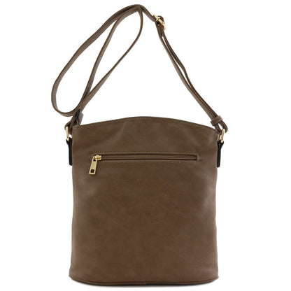 ALYSSA Triple Zip Pocket Large Crossbody Bag