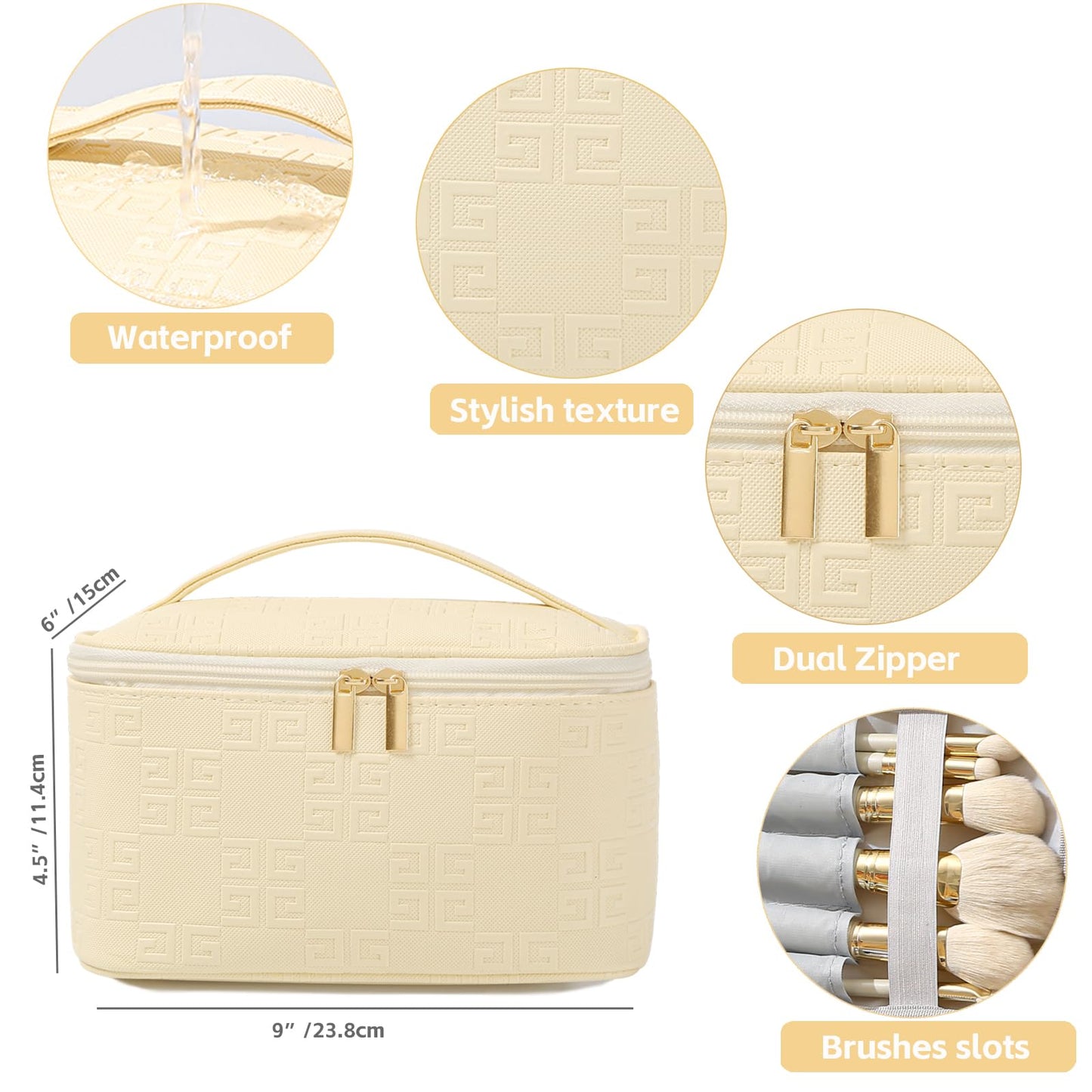 Meiyuuo Cute Makeup Bag Small Cosmetic Bags for Women Girls Gift for Teens Medium Pouch for Purse Essentials Toiletry Zip Pouch PU Waterproof Organizer Case (Cow Print)