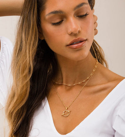 Aobei Pearl 18K Gold Paperclip Chain Choker Satellite Chain Biwa Pearl Pendant Necklace Dainty Jewelry for Women