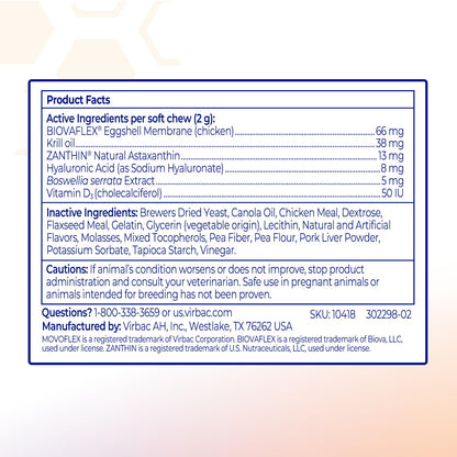 Advanced Soft Chews Hip Joint Support Supplement for Large Dogs- 60 Count by Virbac