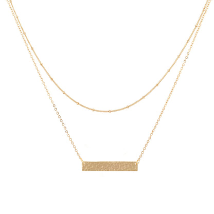 MEVECCO Layered Heart Necklace Pendant Handmade 18k Gold Plated Dainty Gold Choker Arrow Bar Layering Long Necklace for Women