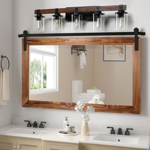 5 Lamps Farmhouse Dresser Lamps Rustic Bathroom Lamps Bathroom Wall Lamps - No Bulbs