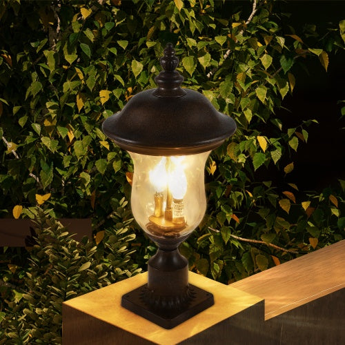 Vintage Outdoor Light Pole Lights, Waterproof Garden Patio Lights, Walkway & Driveway Lighting - One Piece No Bulb