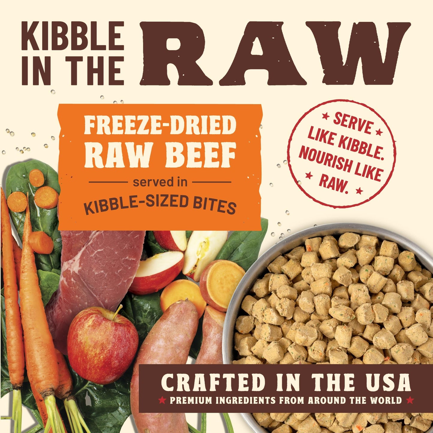 Primal Kibble in The Raw, Freeze Dried Dog Food, Puppy Recipe, Scoop & Serve, Made with Raw Protein, Whole Ingredient Nutrition, Crafted in The USA, Dry Dog Food 5.4 lb Bag