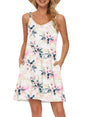 MISFAY Women's Summer Spaghetti Strap Casual Swing Tank Beach Cover Up Dress with Pockets
